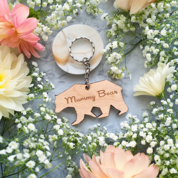 Personalised Mothers Day Keyring - Bear