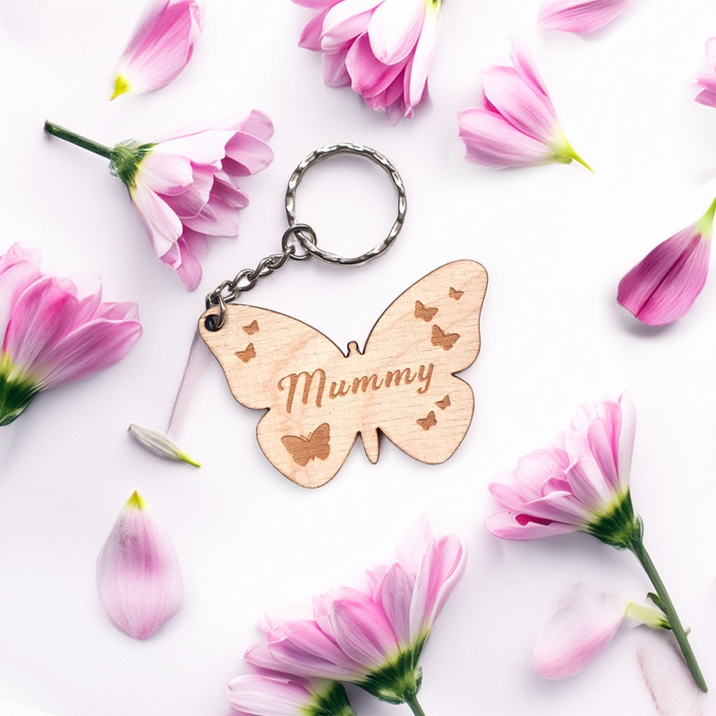 Personalised Mothers Day Keyring - Butterfly