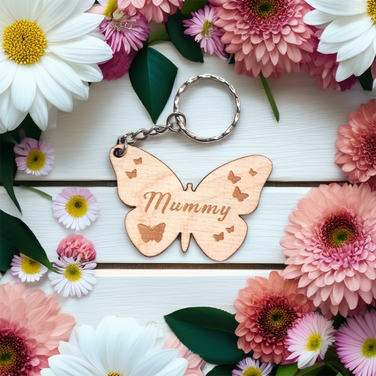 Personalised Mothers Day Keyring - Butterfly