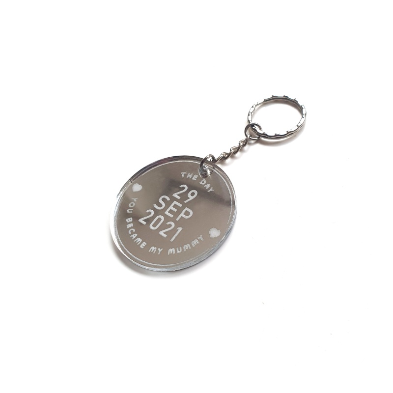 Personalised Mothers Day Acrylic Keyring - The Day You Became