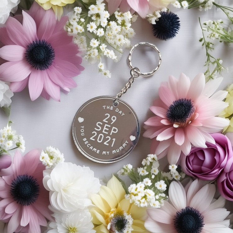 Personalised Mothers Day Acrylic Keyring - The Day You Became