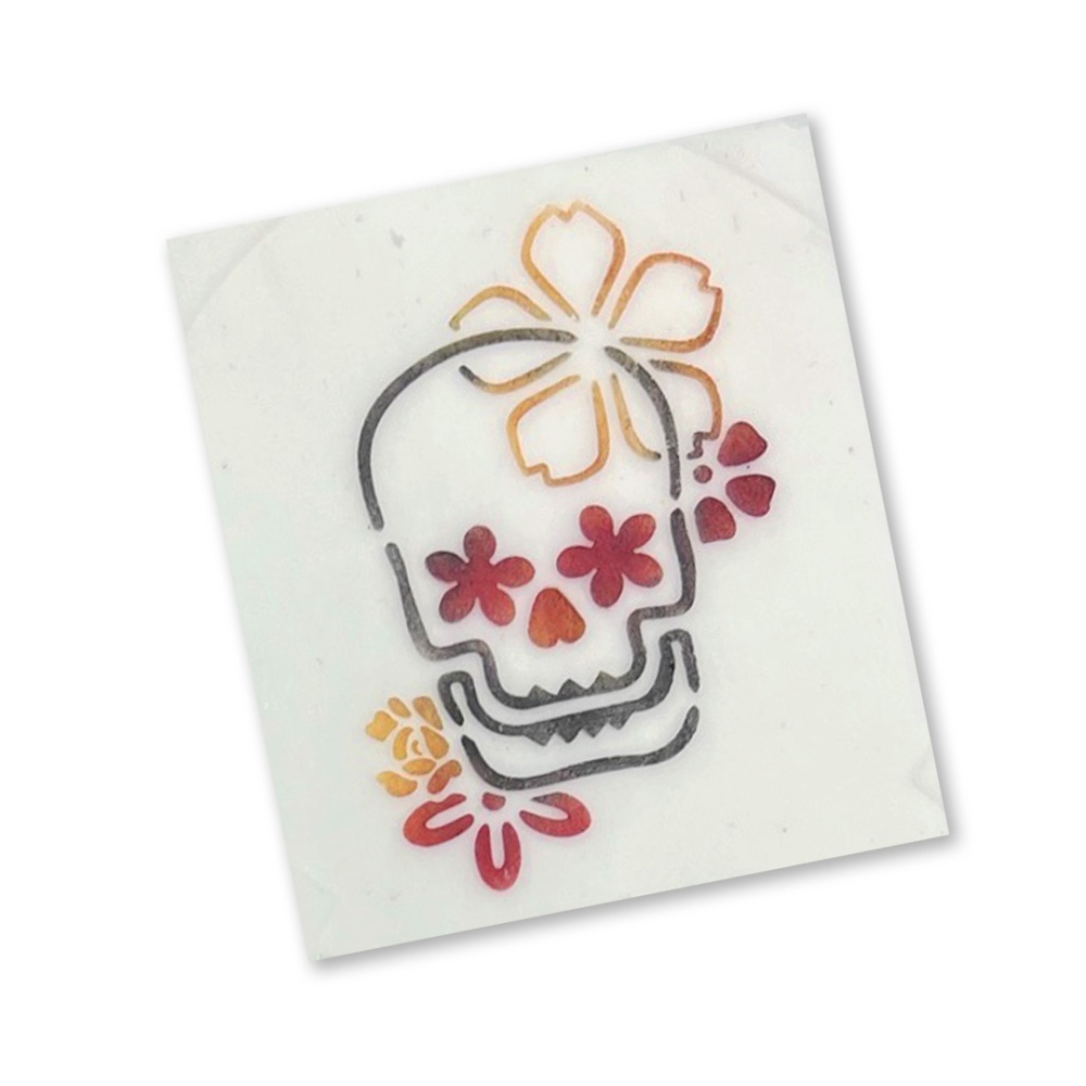 Day Of The Dead Floral Skull Stencil