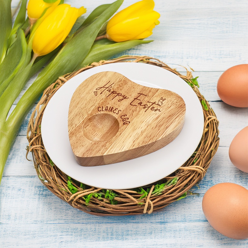 Personalised Mini Heart Egg Board - Happy Easter