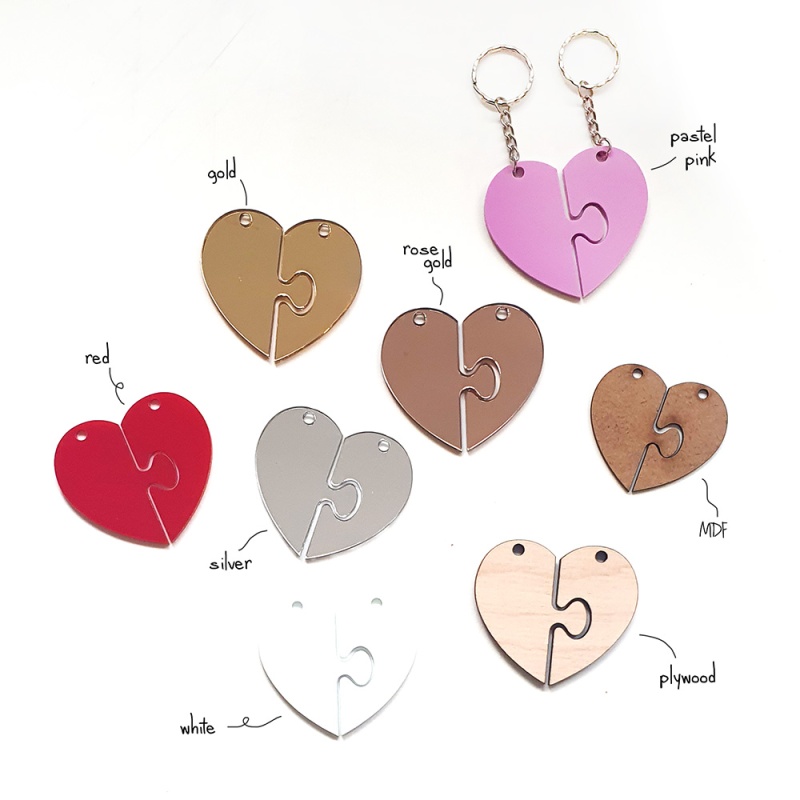 Heart Blank Keyring - Multiple Colours