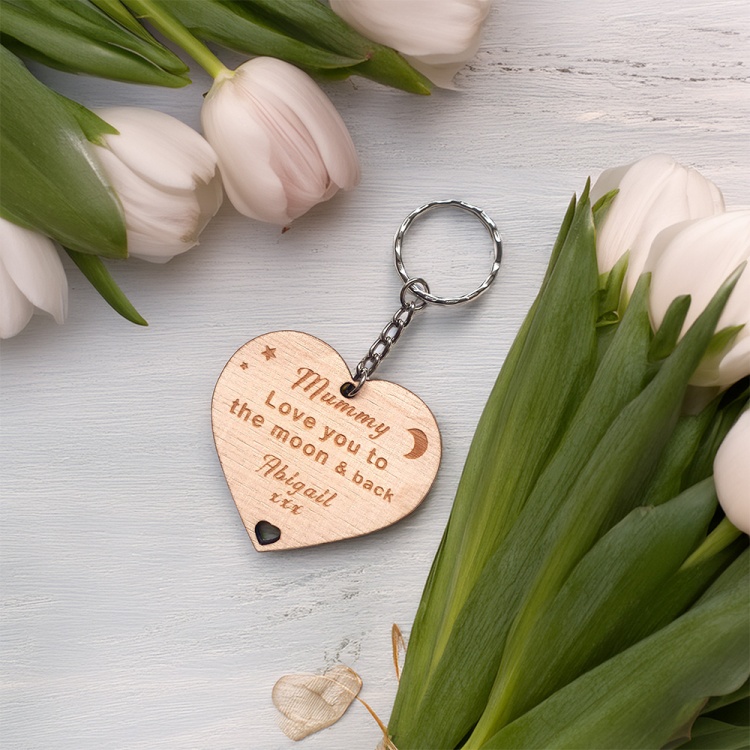 Personalised Mothers Day Keyring - Love you to the Moon & Back