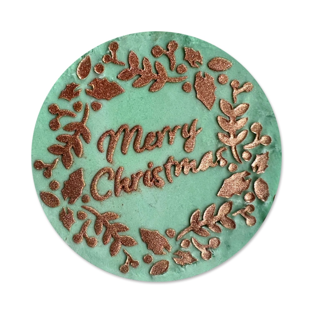 Merry Christmas Wreath Stencil