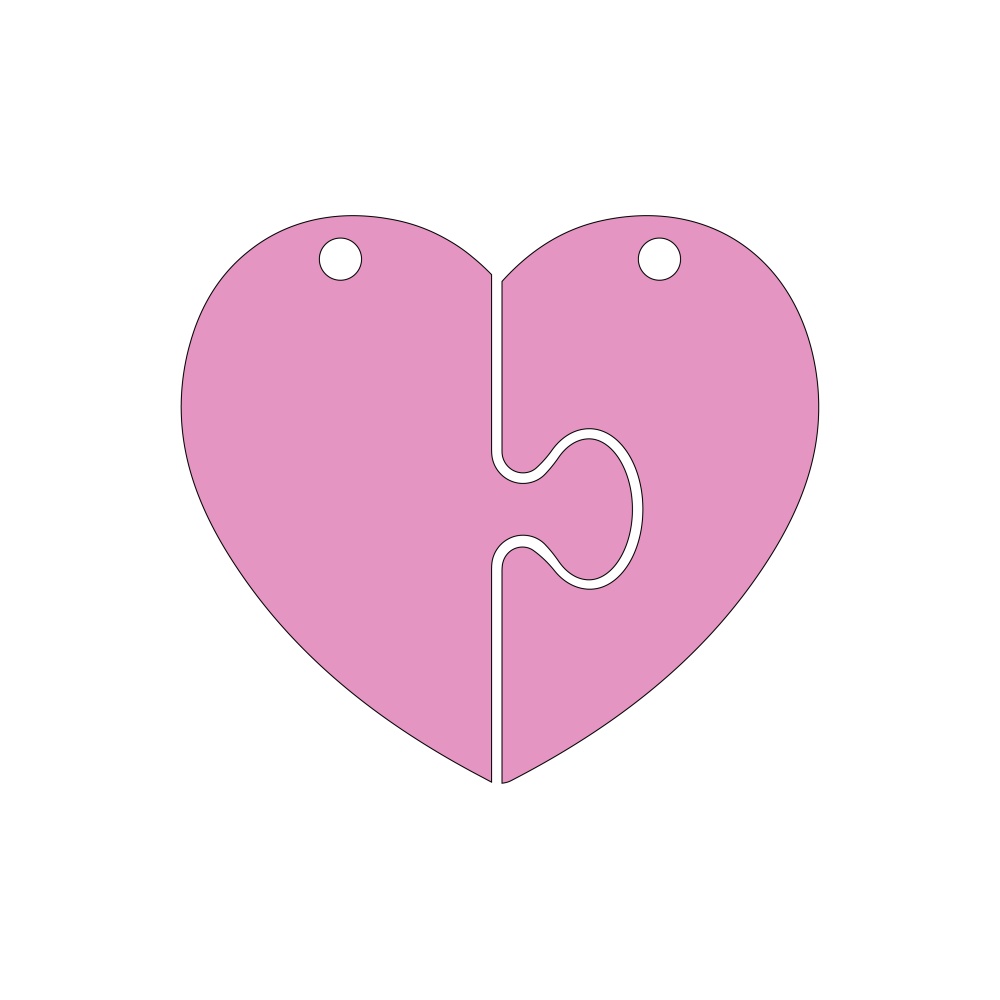 SVG FILE OF: Heart Puzzle Keyring