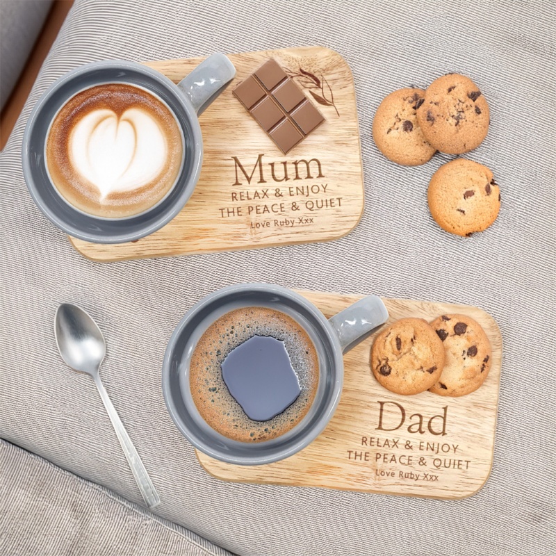 Personalised Tea & Biscuit Board - Peace & Quiet