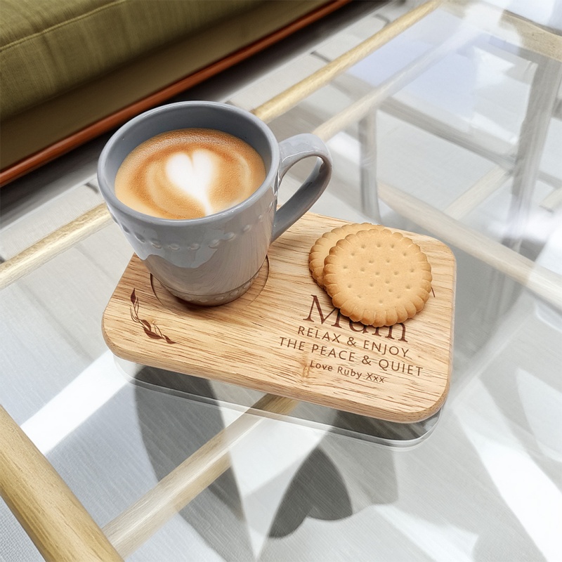 Personalised Tea & Biscuit Board - Peace & Quiet