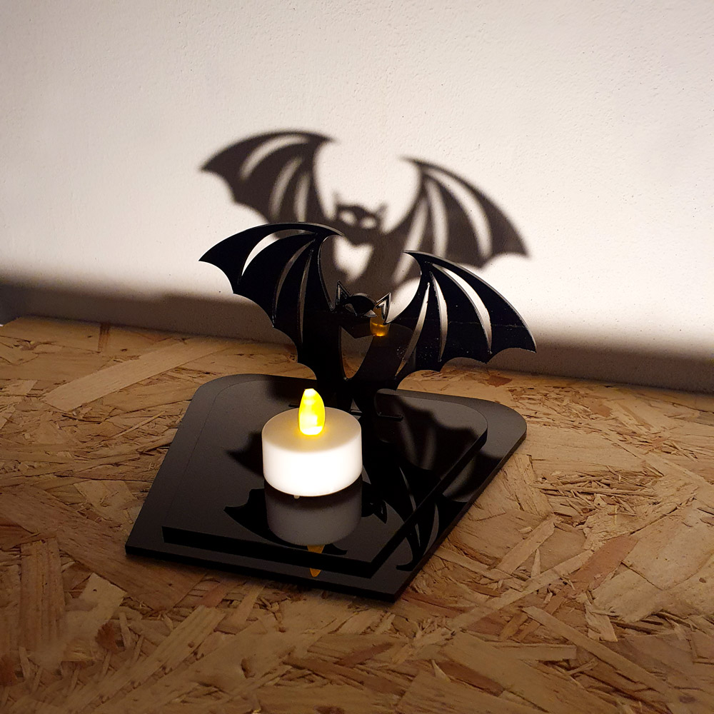 Bat Shadow Candle Holder