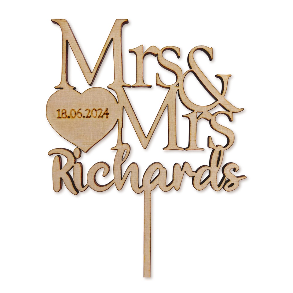 Personalised Wooden Cake Topper